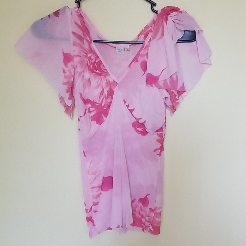 Pink foral blouse